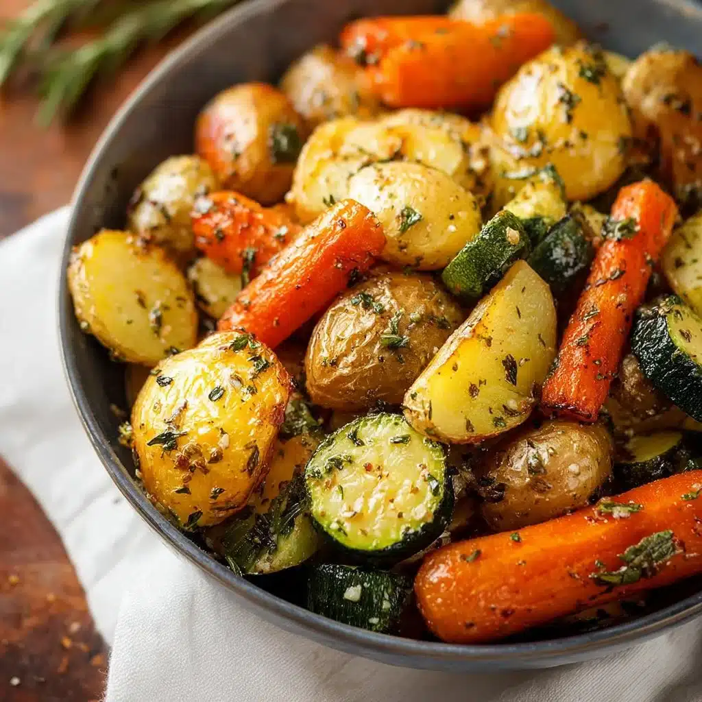 Garlic Herb Roasted Potatoes, Carrots, and Zucchini