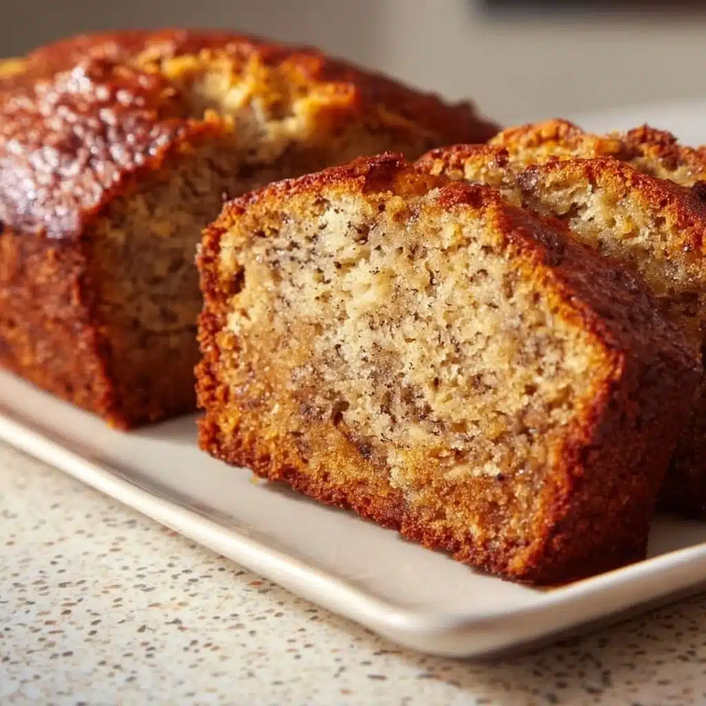 Loaf of healthy banana bread on a wooden table with bananas and nuts