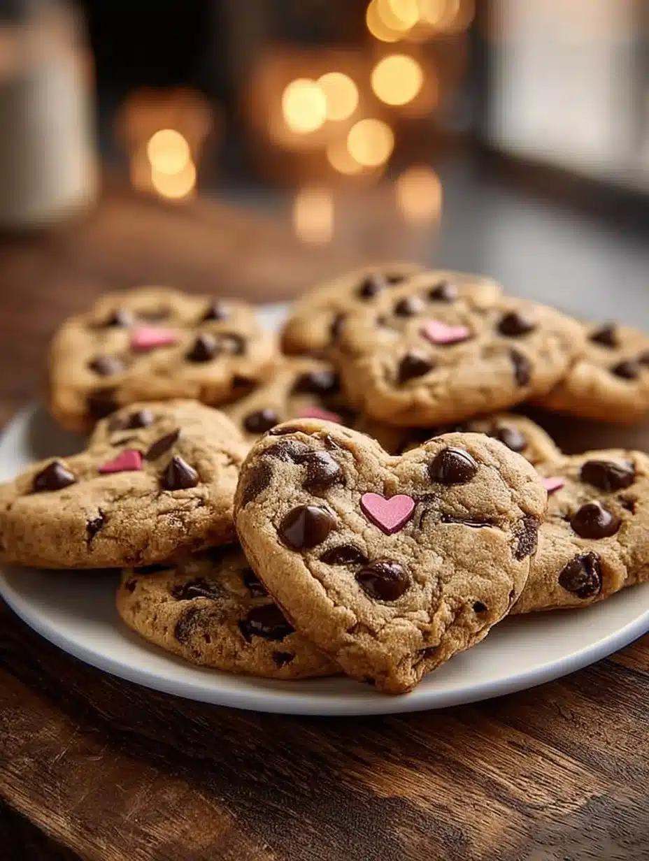 Heart-Shaped Chocolate Chip Cookies