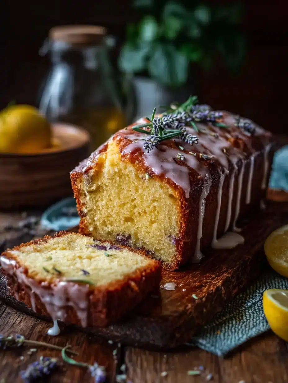 Lemon Lavender Pound Cake - a deliciously moist cake infused with lemon and lavender.