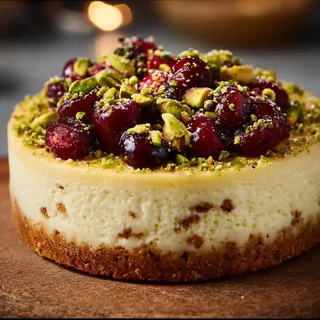 Lemon-Lime Cherry Pistachio Cheesecake