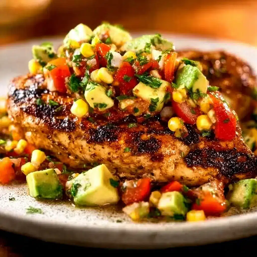 Lime chicken dish served at a festive party table with fresh ingredients.