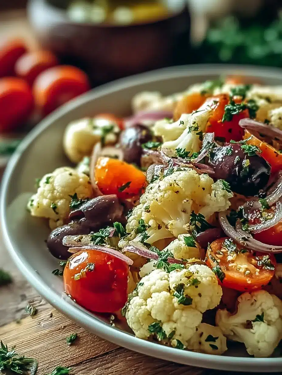Mediterranean Marinated Cauliflower Salad