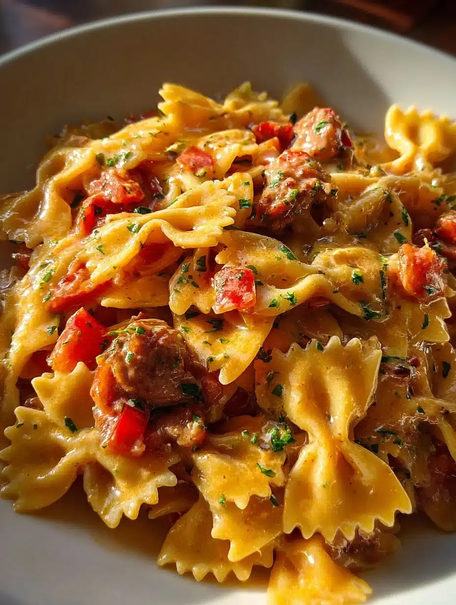 One Pot Creamy Cajun Sausage Pasta