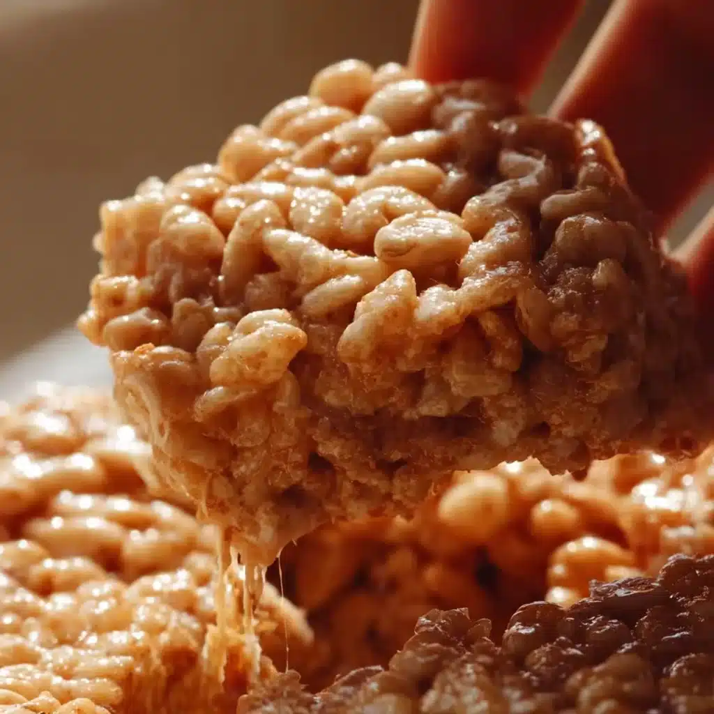 Delicious Peanut Butter Rice Crispy Treats arranged on a plate