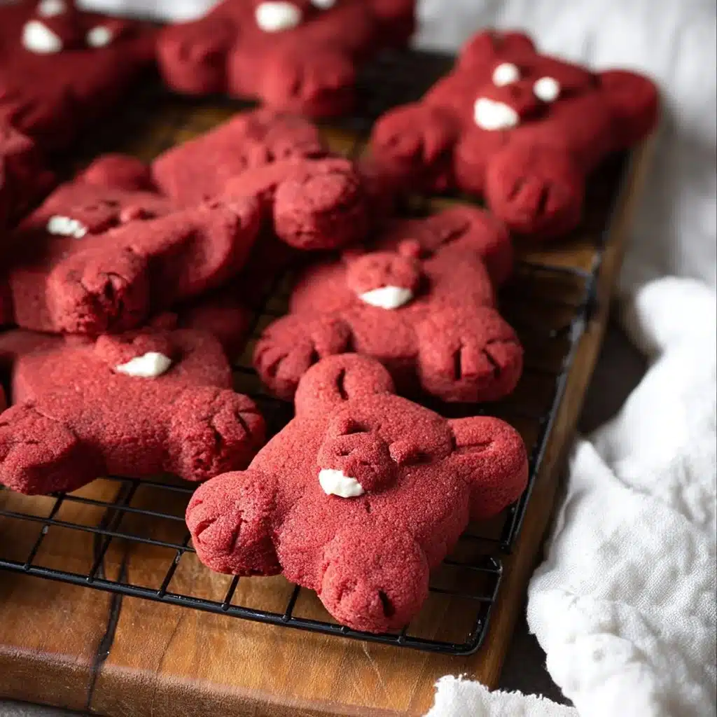 Red Velvet Bear Cookies for Valentine's Day