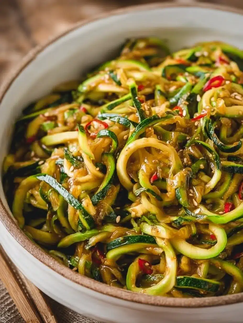 Spicy Garlic Chinese Zucchini Noodles
