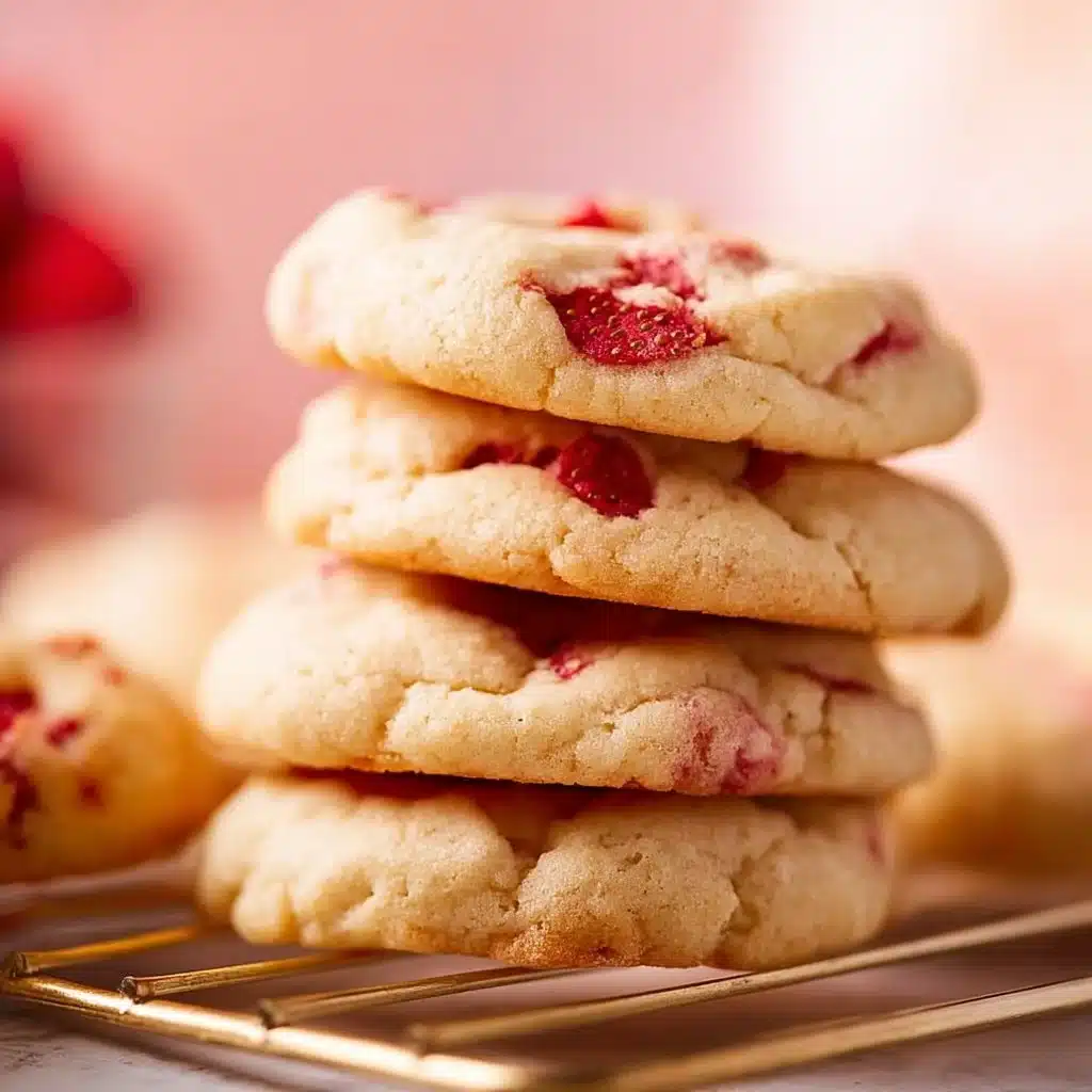 Delicious Strawberry Cheesecake Cookies fresh out of the oven.