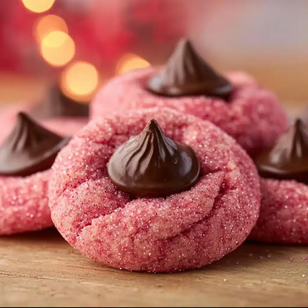 Delicious strawberry kiss cookies served on a plate
