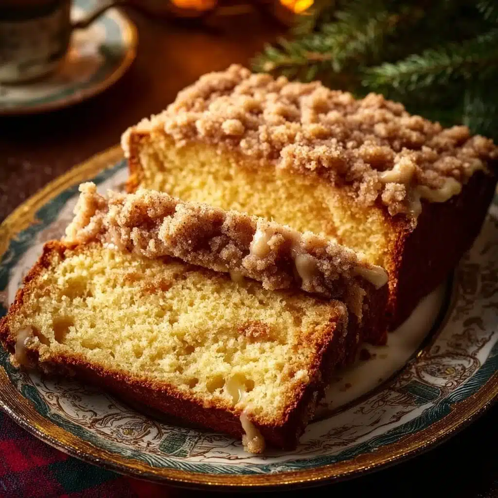 Freshly baked sweet eggnog bread loaf, perfect for holiday celebrations.