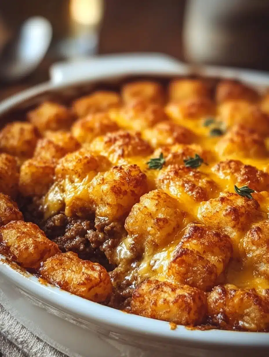 Tater Tot Casserole with Ground Beef