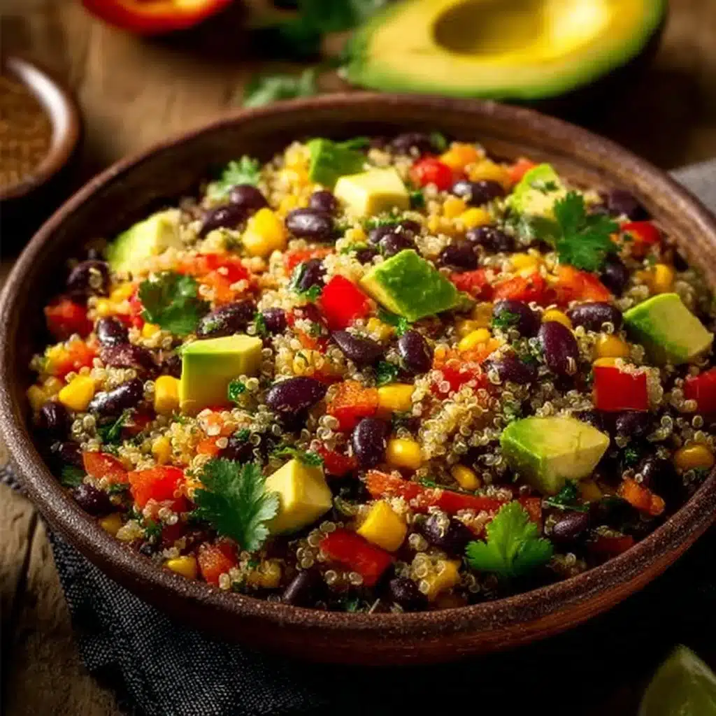 Vibrant Tex Mex Quinoa Salad with fresh vegetables and spices
