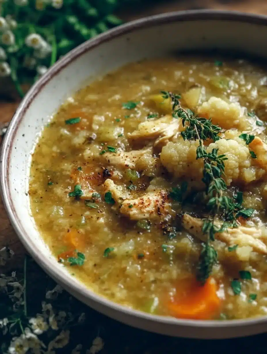 30-Minute Anti-Inflammatory Cauliflower Chicken Soup