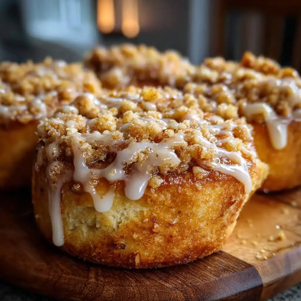 Apple Cheesecake Buns with a Crumble Topping and Sweet Glaze