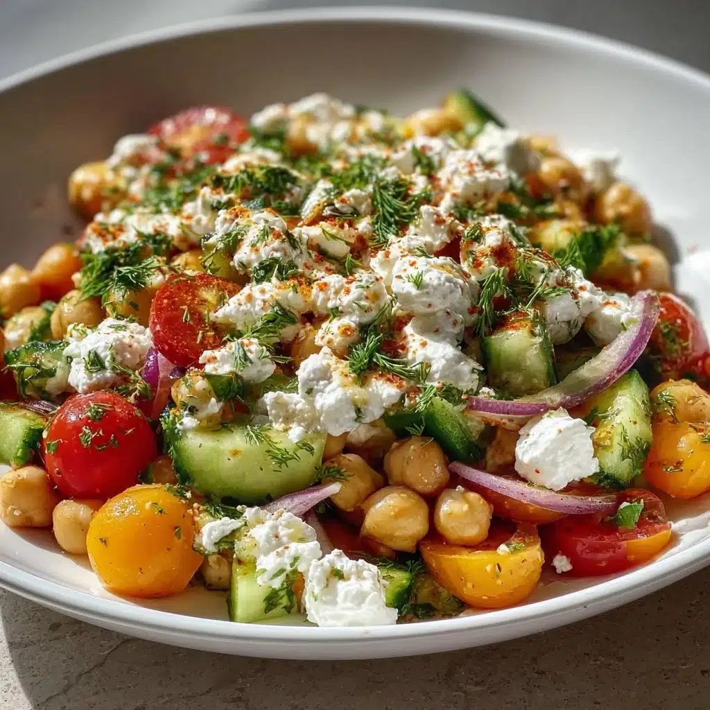 Cottage Cheese and Chickpeas Salad