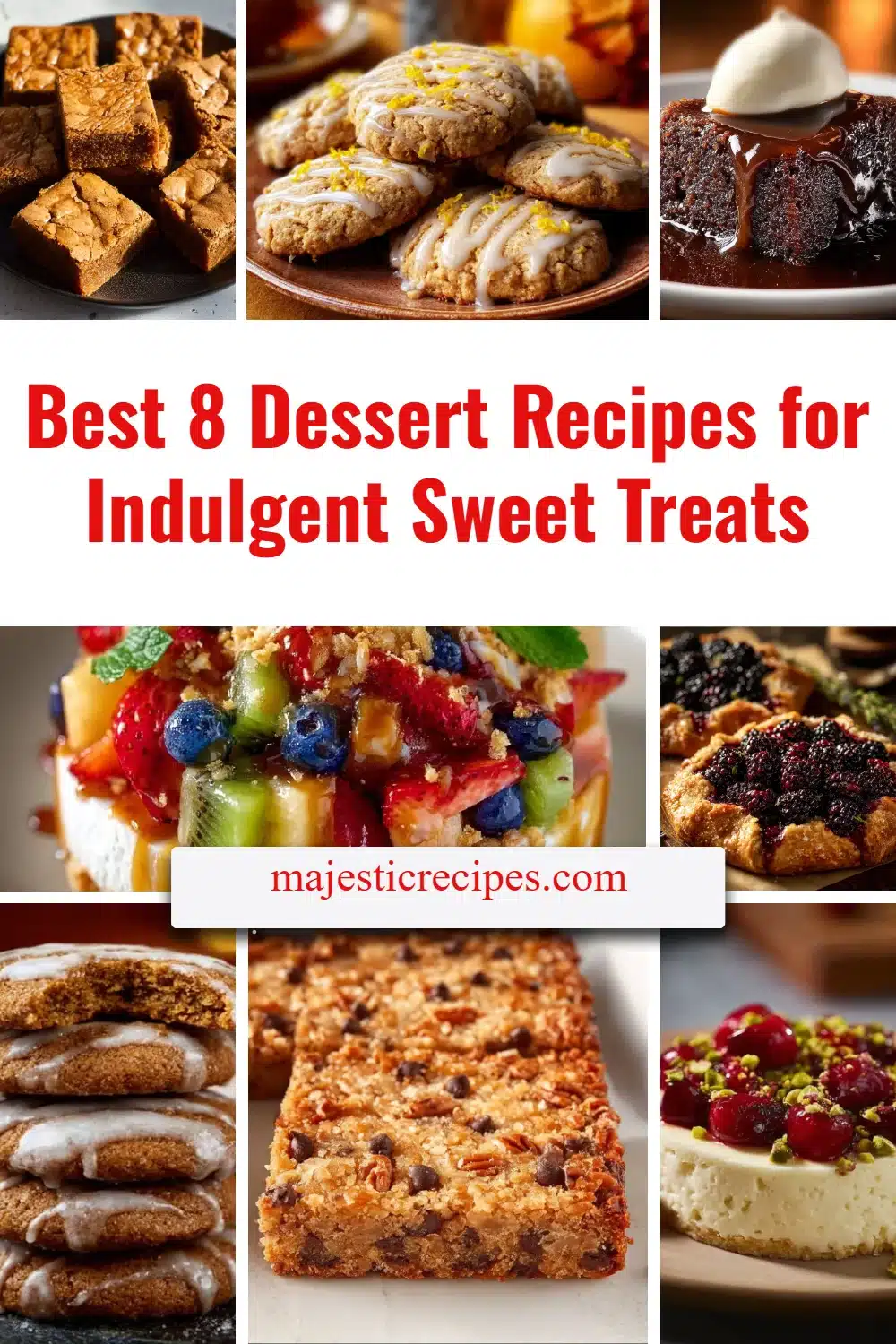 Delicious spread of the best 8 dessert recipes for indulgent sweet treats