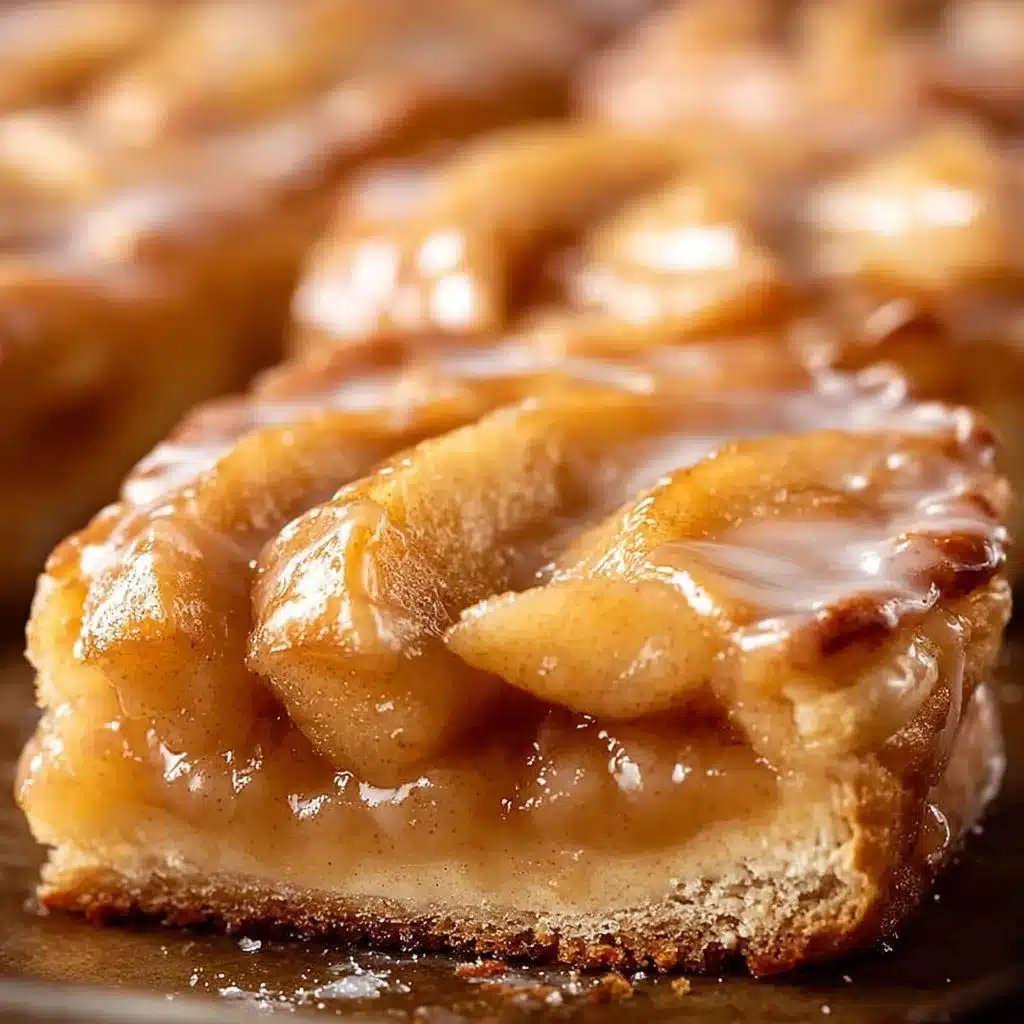 Delicious Chicago-style apple slices served on a wooden platter.