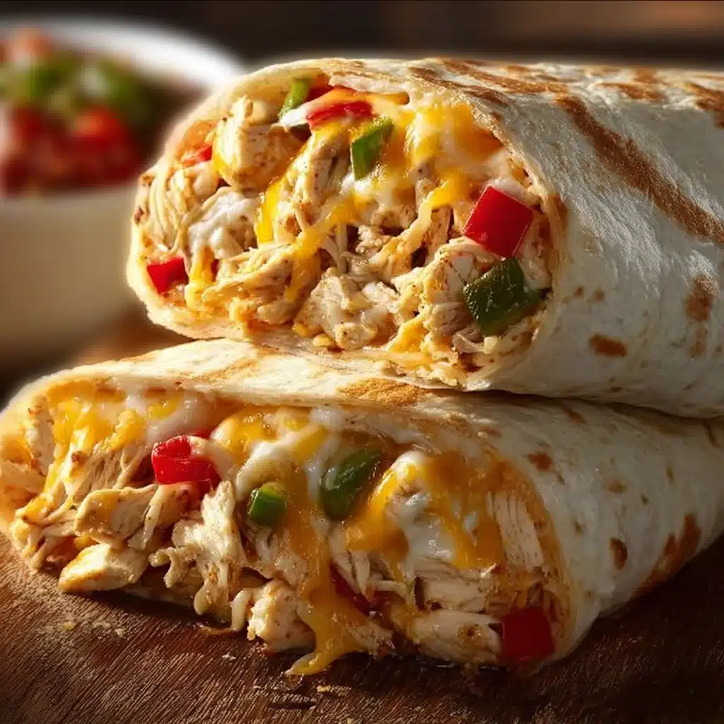 Chicken Bell Pepper Ranch Burritos ready to enjoy