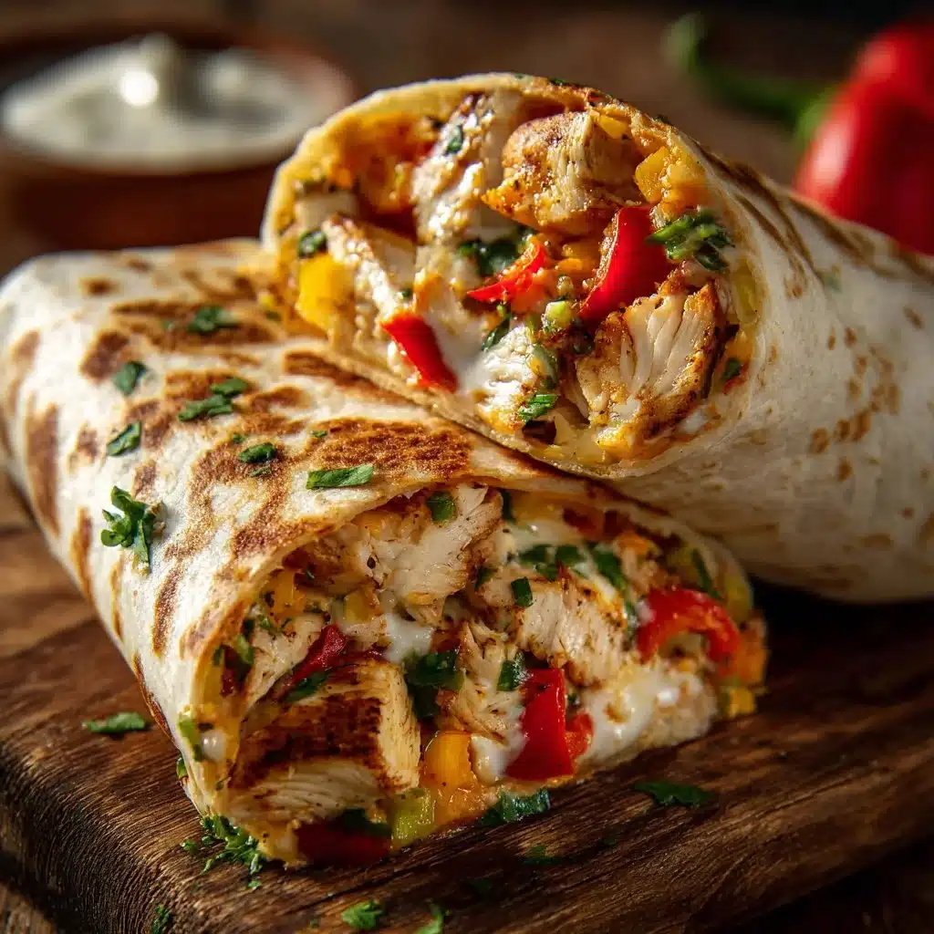 Chicken Bell Pepper Ranch Burritos