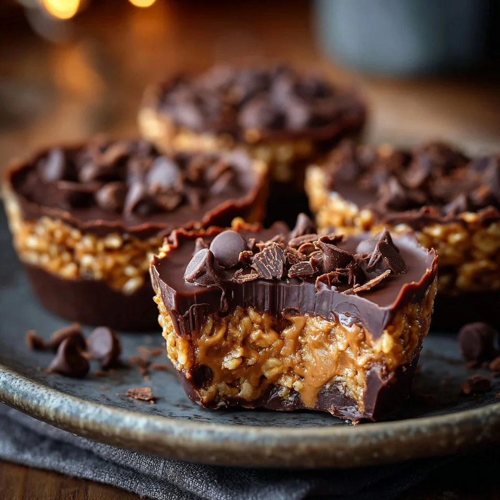 Chocolate Peanut Butter Rice Krispie Cups dessert treat