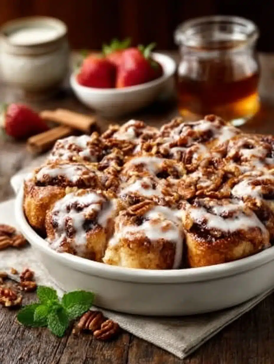 Delicious cinnamon roll casserole baked to perfection for breakfast or brunch