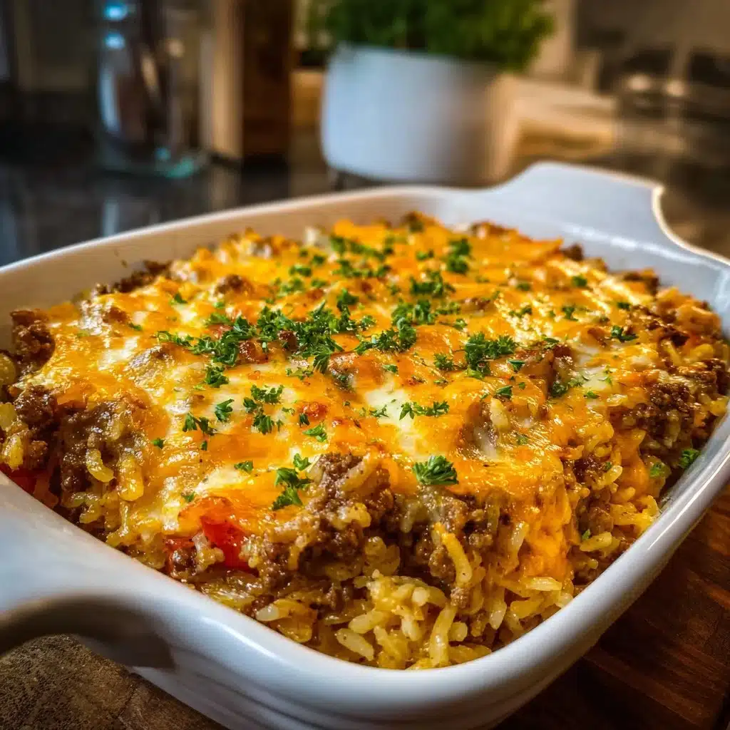 Deliciously Cheesy Hamburger Rice Casserole: A Mouth-Watering Comfort Food Recipe