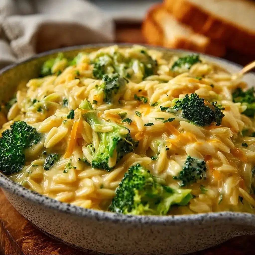 Creamy One Pot Broccoli Cheddar Orzo