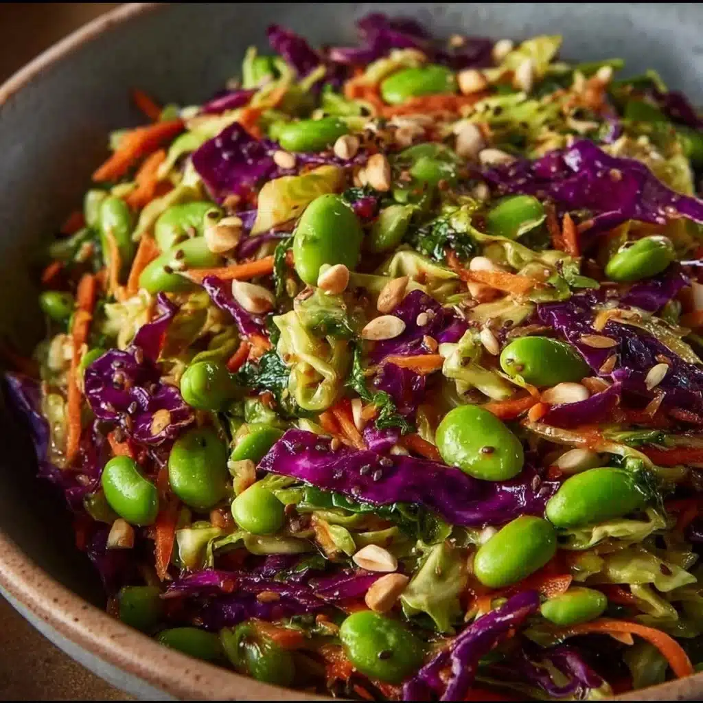 Crunchy Cabbage and Edamame Salad with Sesame Ginger Dressing