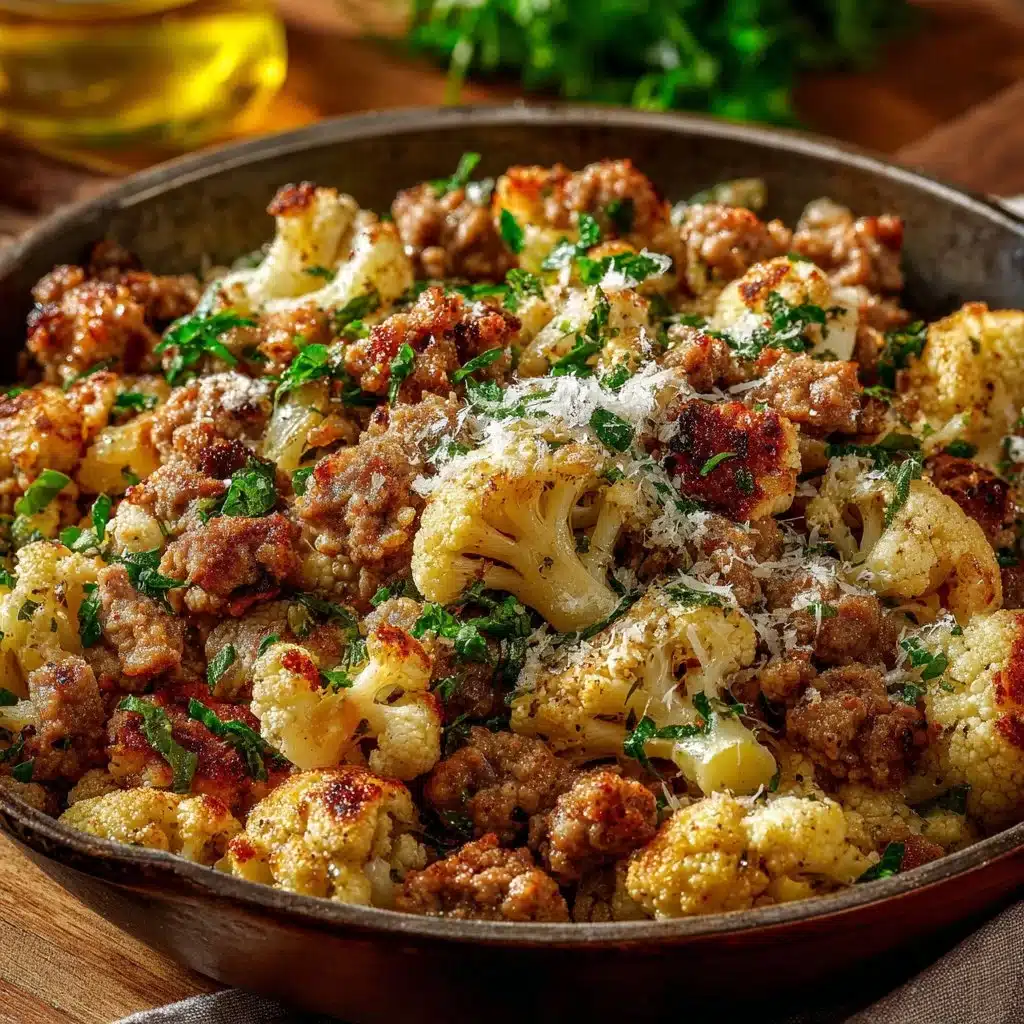 Garlic Butter Ground Turkey with Cauliflower Skillet