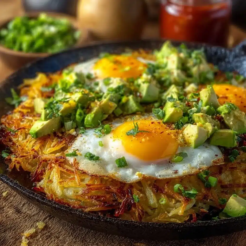 Loaded Hash Browns with Avocado and Eggs