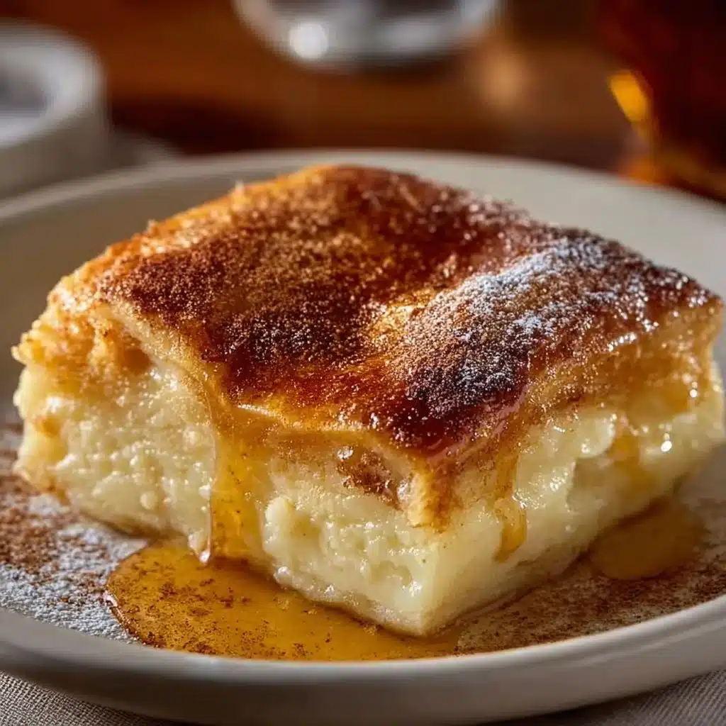 Delicious New Mexican Sopapilla Pie served with honey and cinnamon.
