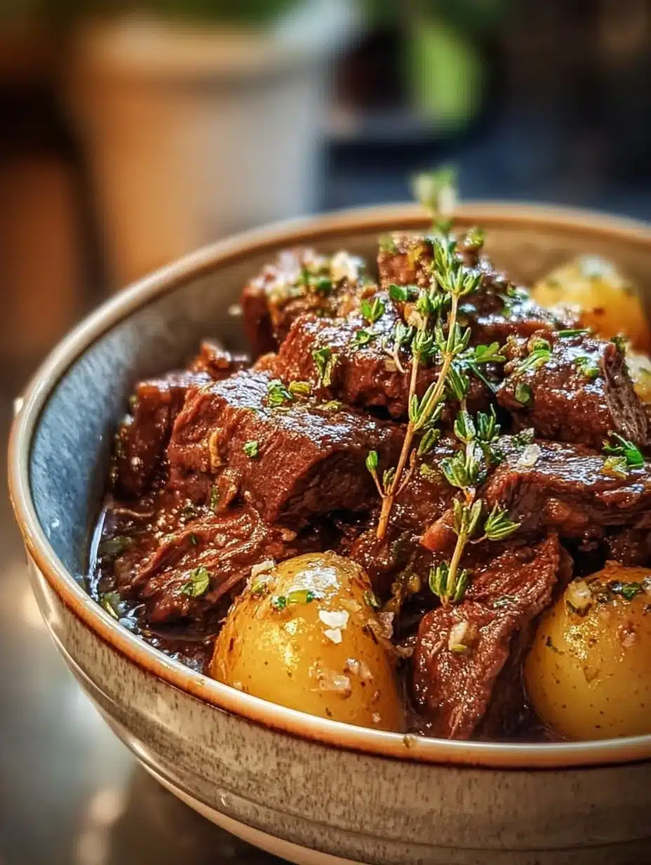 Slow Cooker Garlic Butter Beef with Potatoes for Cozy Nights