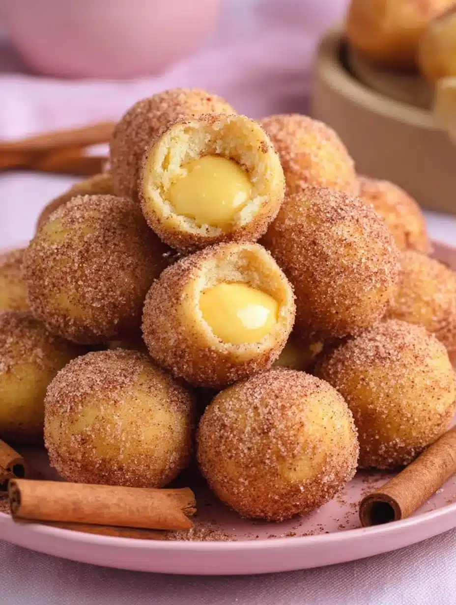 Delicious Snickerdoodle Poppers with a cinnamon sugar coating