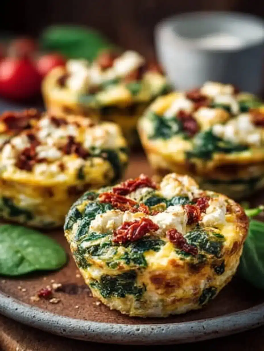 Spinach Feta Sun-Dried Tomato Egg Cups