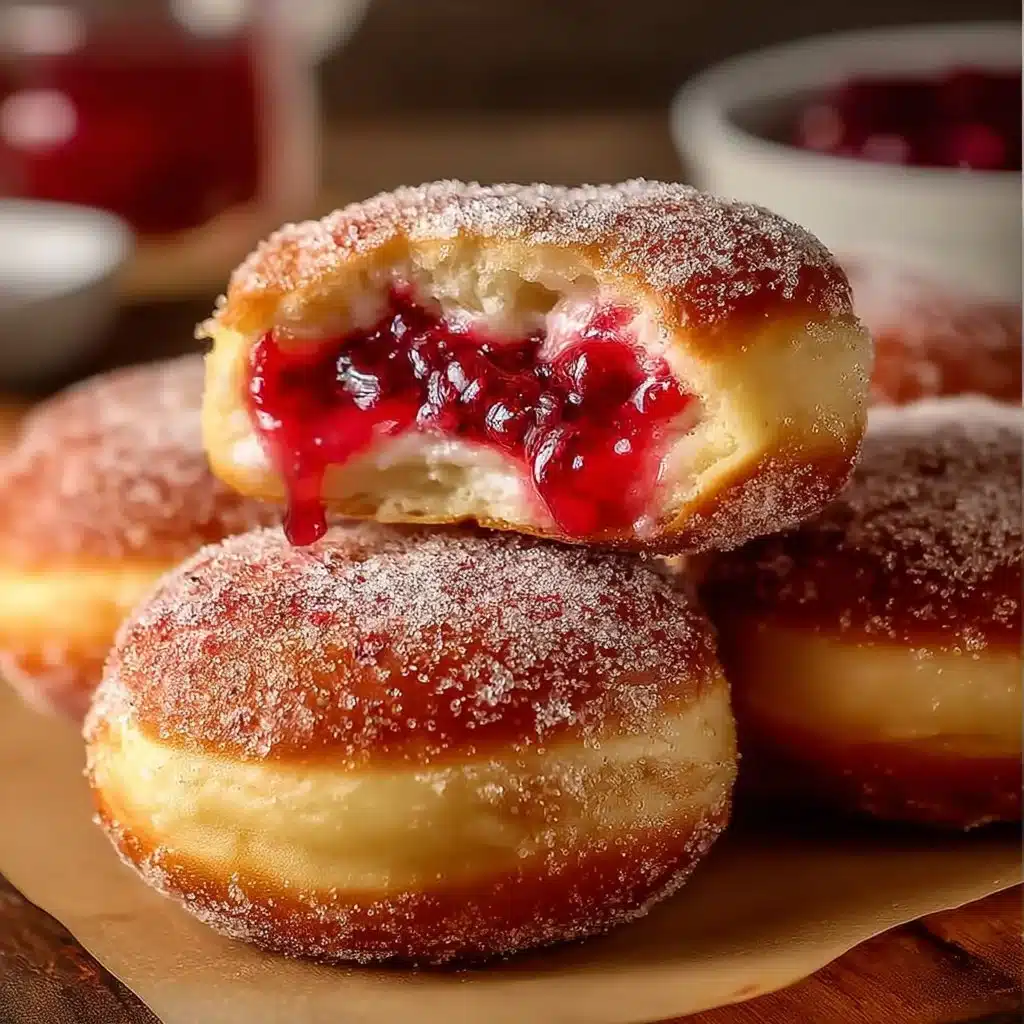 Strawberry Cheesecake Donuts topped with strawberries and cream cheese frosting
