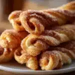 Freshly baked sweet cinnamon twists drizzled with icing