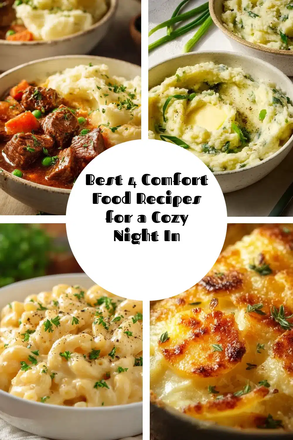 Delicious comfort food recipes for a cozy night in, featuring hearty dishes.