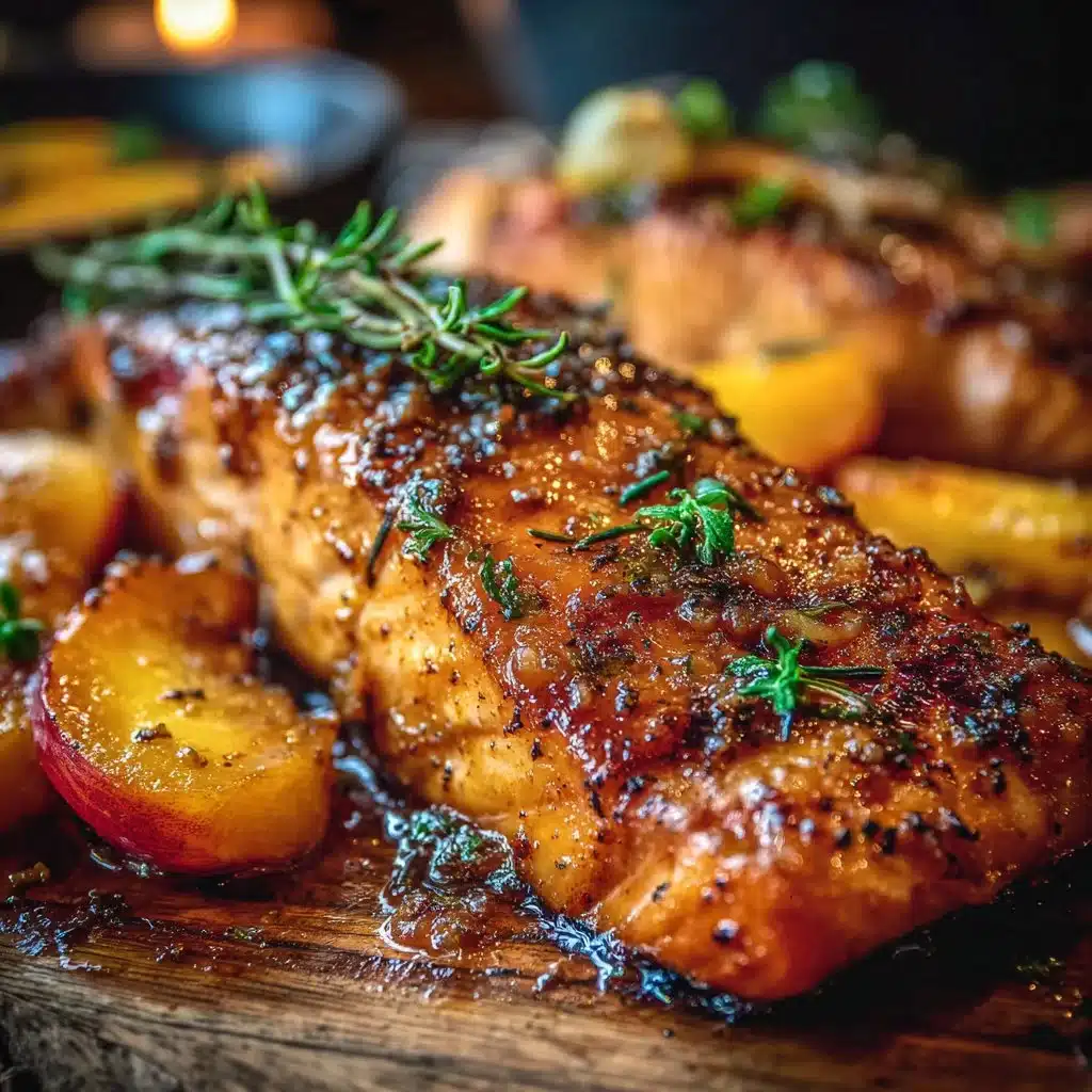 Bourbon Peach Roasted Salmon