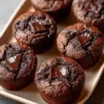 Delicious homemade brownie muffins in a baking tray
