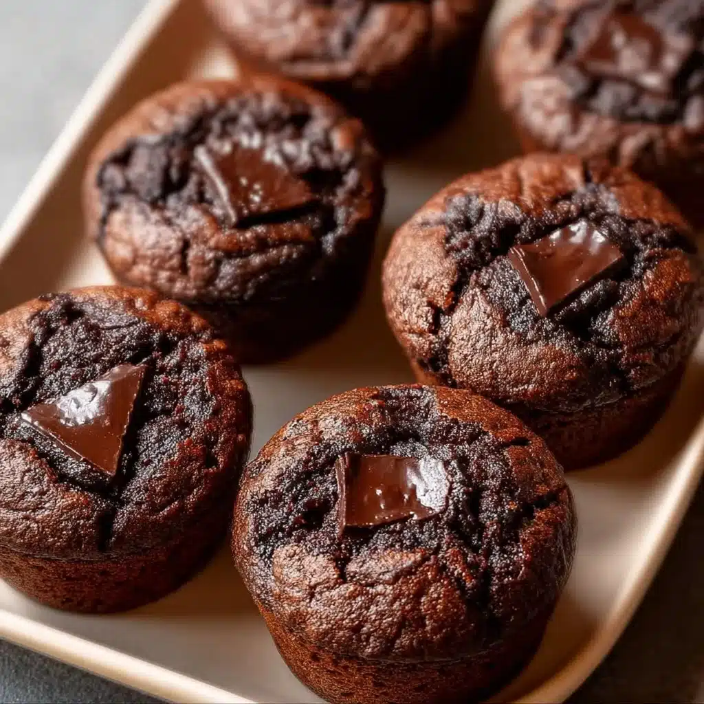 Delicious homemade brownie muffins in a baking tray