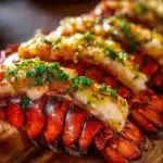 Delicious buttery air fryer lobster tails ready to be served