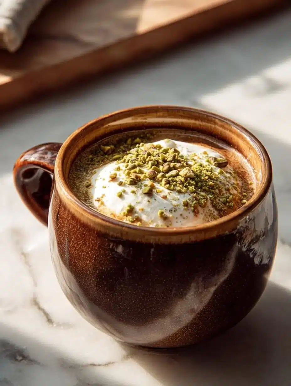 Cardamom Honey Espresso cup with spices and honey on a wooden table