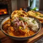 Cozy Crock Pot Chicken Korma Indian curry dish with rich flavors and tender chicken