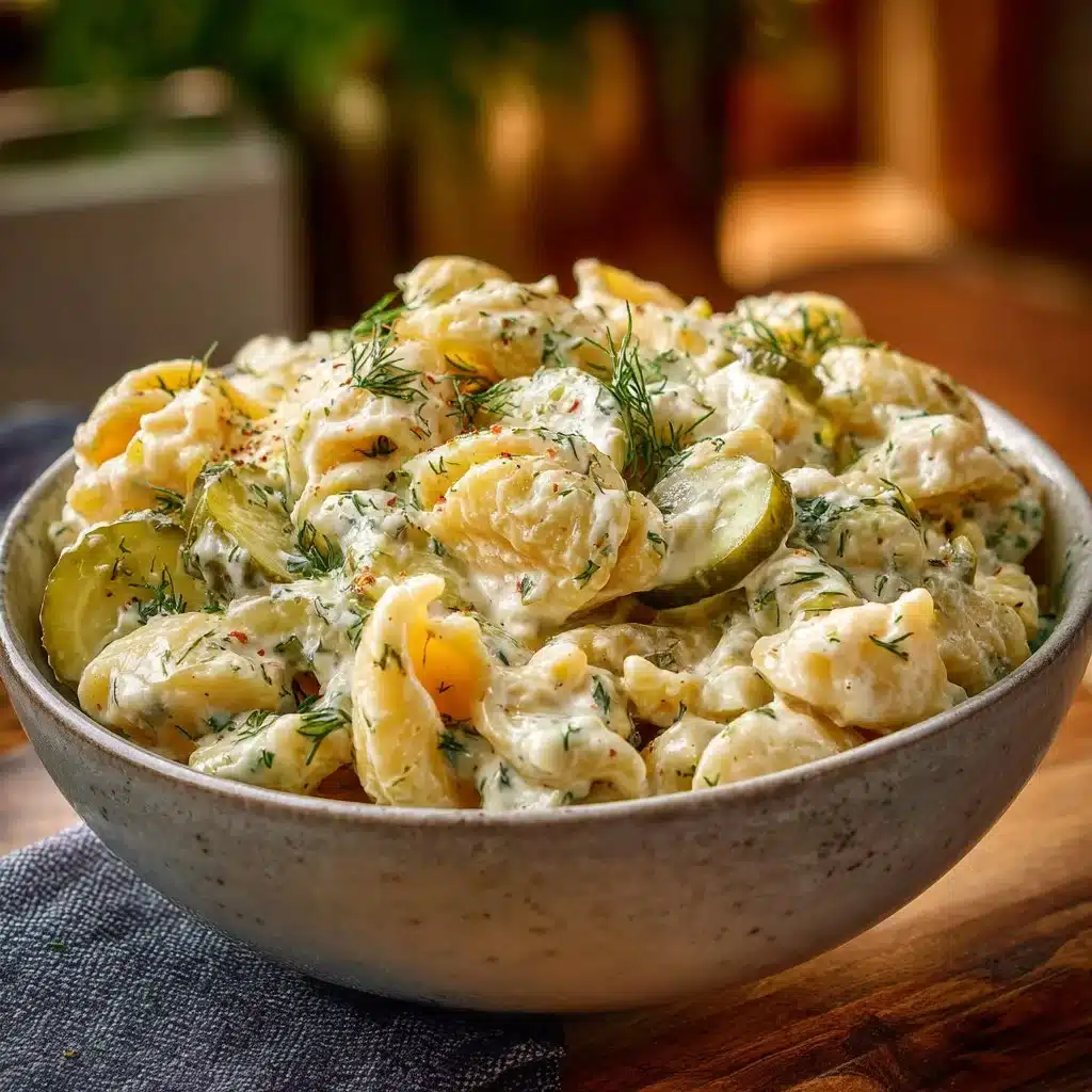 Creamy Dill Pickle Pasta Salad