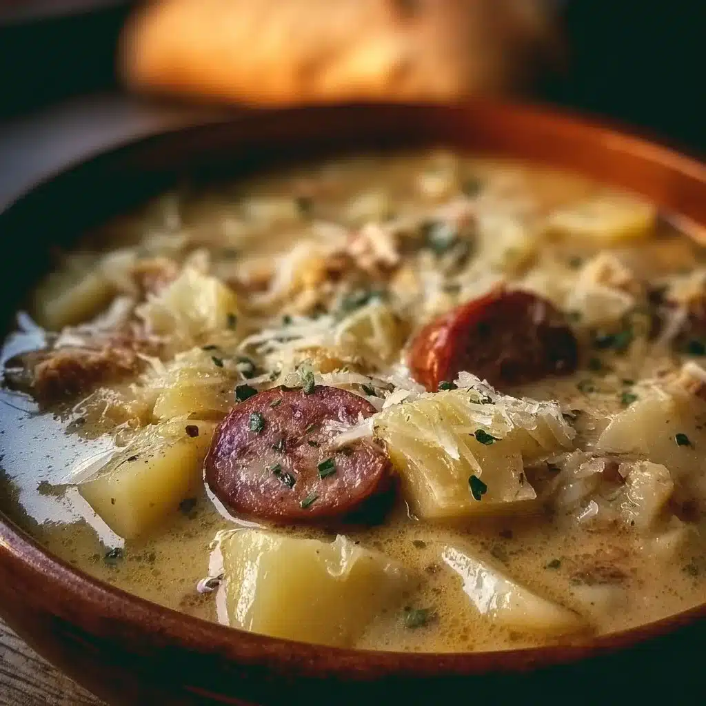Creamy Sausage, Potato and Sauerkraut Soup for Cozy Nights