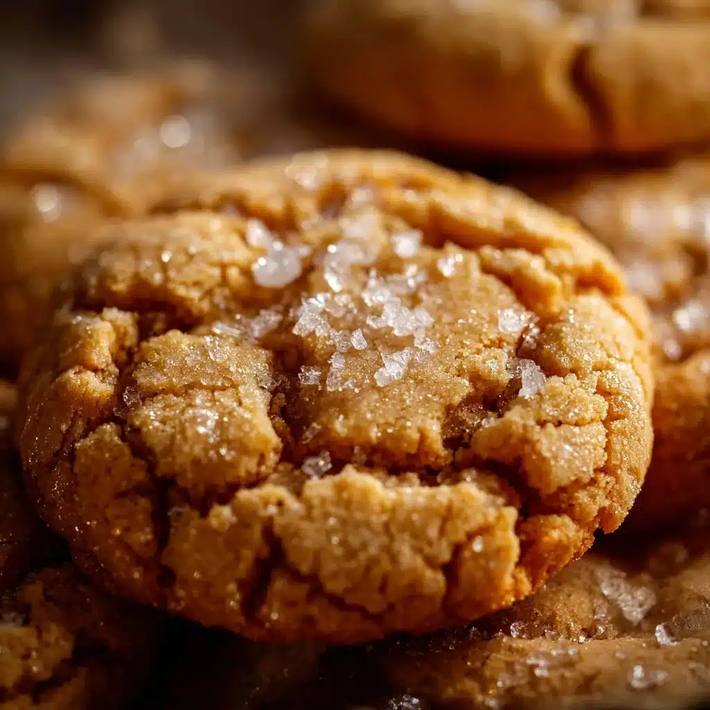 Plate of crinkly crackly butter toffee sugar cookies fresh out of the oven