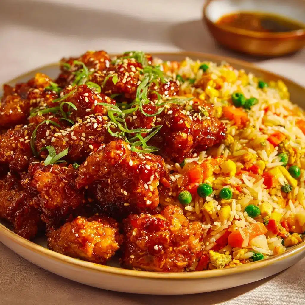 Crispy Saucy Chicken with Vegetable Fried Rice