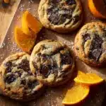 Dark chocolate orange cookies with a rich flavor and citrus zest
