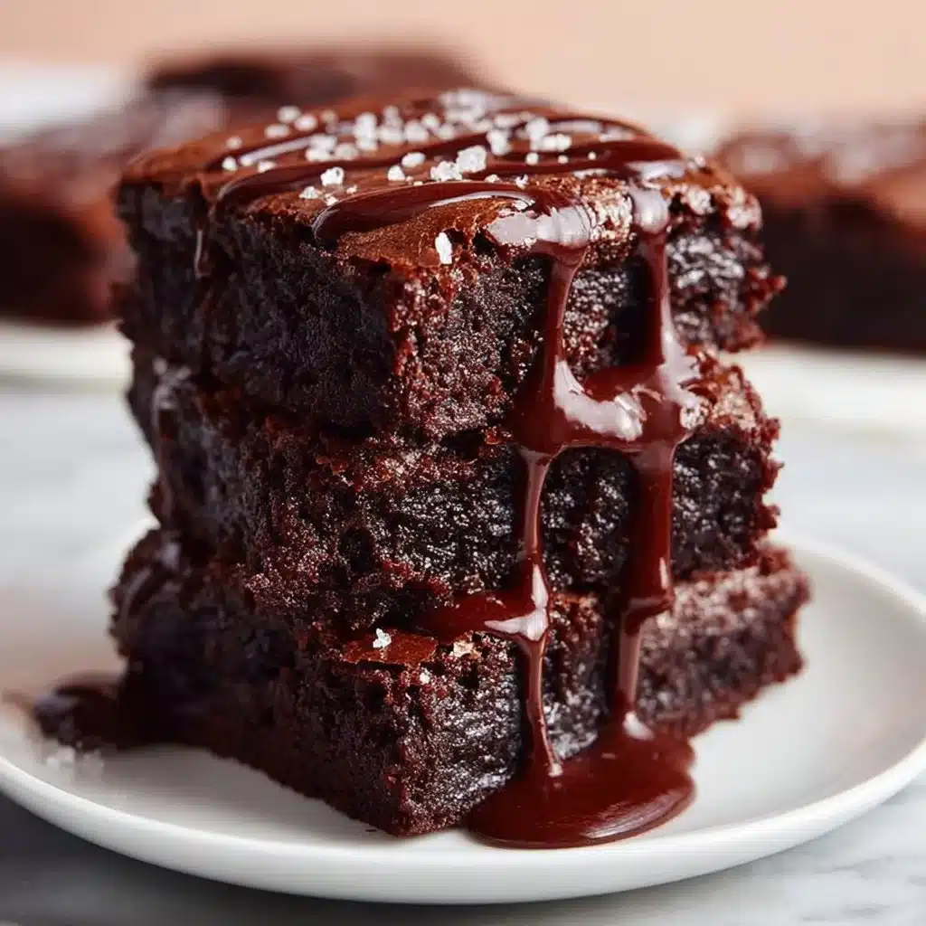 Fudgy Greek yogurt brownies freshly baked and served on a plate