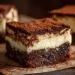Delicious gluten-free tiramisu brownies with layers of coffee and chocolate